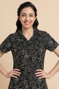 Zivame Knit Cotton Pyjama Set - Black Beauty — thumbnail 5